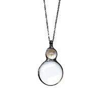 Lente d'ingrandimento per lettura collana lunga da donna design moda collana con lente d'ingrandimento regalo per la mamma ciondolo occhiali aiuto lettura per lettura, gioielli, cucito