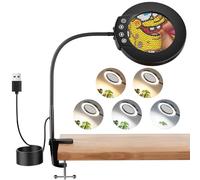 Lente d'ingrandimento per lettura e pinze, lampada d'ingrandimento x10, 3 modalità di colore regolabili, lampada d'ingrandimento per artigianato, tempo libero, lettura, pittura, cucito, lavori