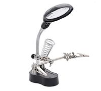 Lente d'ingrandimento per saldatura a LED Supporto per mano 3,5 x 12 x Elementi di fissaggio per saldatura a coccodrillo per montaggio, riparazione, modellazione, artigianato MG16126-A