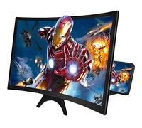 Lente d'ingrandimento per schermo curvo 3D compatibile con tutti gli smartphone Schermo d'ingrandimento per proiettore con amplificatore HD da 12 pollici per film, video e giochi Supporto per