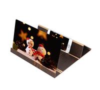 Lente d'ingrandimento per schermo da 12'', schermo pieghevole per telefono cellulare con venature del legno massiccio, adatto per guardare video di film su tutti gli smartphone (noce) (colore : confez