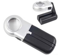 Lente d'ingrandimento pieghevole 16X con lente in vetro ottico e luce LED ad alta efficienza energetica per una luminosità costante nella progettazione di gioielli e preparazione alla microscopia