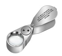 Lente D'Ingrandimento Pieghevole Illuminata In Metallo Con Luce LED UV 40X