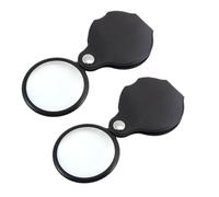Lente D'Ingrandimento Portatile,2 Pezzi Lente D'Ingrandimento Pieghevole,Lente Ingrandimento Portatile,Lente D'Ingrandimento,con Copertura Protettiva Corticale,per Ufficio,Lettura