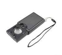Lente d'ingrandimento portatile 30X 60X | Lenti doppie 30X e 60X, luce LED integrata, visione chiara al buio, corpo in plastica e vetro, formato tascabile