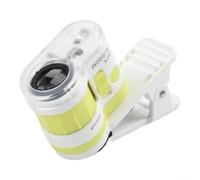 Lente d'ingrandimento portatile 60x con sistema di montaggio a clip del telefono e luce bianca LED per osservazioni sul campo (giallo)