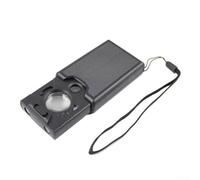 Lente d'ingrandimento portatile a mano 30x e 60x doppia lente con luce LED integrata tascabile microscopio lente per gioielli dettagliati valuta esame nero