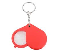 Lente D'ingrandimento Portatile con Ingrandimento 10X con Portachiavi Leggera Mini Lente D'ingrandimento Custodia Protettiva Pieghevole per la Lettura All'aperto (rosso)