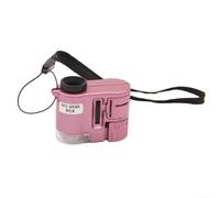 Lente d'ingrandimento portatile, microscopio tascabile 80x/100x, con luce LED e UV, messa a fuoco regolabile per rilevamento di contraffazioni, gioielli, insetti, circuiti, ispezione tessuti (viola
