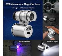 Lente d'ingrandimento portatile mini 60X con illuminazione per tester di