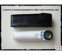 Lente d'ingrandimento professionale 40x con doppio led