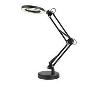 Lente d'ingrandimento ricaricabile 10X con supporto luminoso, alimentata tramite USB, lente a LED a 3 colori for la riparazione del saldatore(Black)