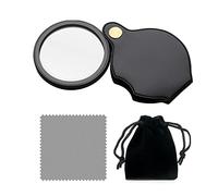 Lente d'ingrandimento tascabile 15X con 1 panno per la pulizia e 1 custodia nera, lente d'ingrandimento da lettura pieghevole, lente d'ingrandimento portatile, con custodia protettiva