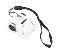 Lente d'ingrandimento tascabile con luce LED 60x per mini microscopio per gioielli, monete, francobolli, strumento di ispezione con doppia luce bianca UV, argento, 45 mm (bianco)