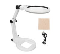 Lente d'ingrandimento tavolo con 21 luci LED Supporto regolabile Lente durezza 5H Design pieghevole per lettura Ricamo Saldatura Lavori di precisione Materiale ABS Diametro 120 mm