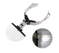 Lente d'Ingrandimento,Testa con Lente Grande 2X 3,5X 4,5X 5,5X con Lente d'Ingrandimento per Lettura a Mano Libera illuminata a LED