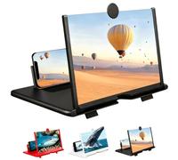 Lente d'ingrandimento Ultra HD - ingrandimento 3D HD con supporto regolabile pieghevole con filtro luce blu per film, giochi e viaggi, compatibile con tutti gli smartphone (nero, 14 pollici)