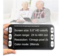 Lente d'ingrandimento video digitale portatile for ipovedenti, schermo LCD da 5,0 pollici, zoom 2X-48X, 26 modalità colore, for ausili for ipovedenti nella degenerazione maculare