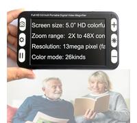 Lente d'ingrandimento video digitale portatile mobile portatile Ausilio for la lettura elettronico da 5,0 pollici con modalità colore multiple, con doppia lente vicino lontano da 13 MP for non vedenti