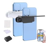 Lente effetto specchio, design a clip facile da applicare su specchio in vetro HD, specchio riflettente con clip for il retro del telefono, for scattare ritratti di cielo, lago e acqua(White+Black)