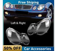 Lente in vetro per faro auto sinistra + destra per Mercedes-Benz W211 Classe E 02-08 Copertura per faro di alta qualità 1pair