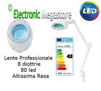 LENTE INGRANDIMENTO DA LABORATORIO 8 DIOTTRIE DA TAVOLO CON 80 LED LL-80/8