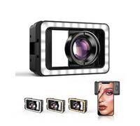 Lente macro per telefono da 100mm con luce LED di riempimento, ingrandimento 10x, risoluzione 4K HD, nero