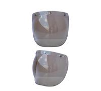 Lente per parabrezza a bolla per casco moto con staffa ribaltabile per 3 caschi aperti a scatto Materiale PC Trasparente antiappannamento 6 opzioni di colore Giallo Tan Scuro Tan (Bronceada)