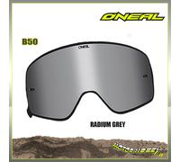 LENTE RICAMBIO A SPECCHIO GRIGIO OCCHIALI O'NEAL B50 MAGNETICA MONTATURA NERA