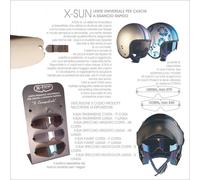 Lente Universale Visiera Casco X-SUN Parasole Fumo Specchio Argento Multicolor