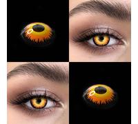 Lenti a contatto colorate arancioni a forma di occhio di lupo Lalens per Ognissanti - Lenti usa e getta annuali con custodia portaocchiali gratuita. Realizzate per pupille piccole, queste lenti accatt