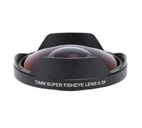 Lenti a Pesca Ad Largo Angolo HD da 72 Mm, Lente per la Telecamera di Sicurezza a Pesca con Cofano, Lente Angolare in Lega di Alluminio a 180 ° per Videocamera