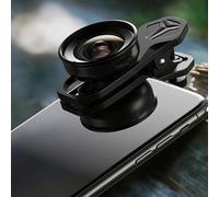 Lenti a Pesca da 195 ° per Smartphone, Kit di Lenti per Fotocamera per Telefoni Pesce, Clip su Obiettivo Cellulare per Galassia, Attacchi di Lenti per Fotocamera a Pesce, Nero