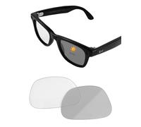 Lenti di ricambio per occhiali intelligenti Ray-Ban Meta Wayfarer RW4006/4008 e Gen 2 RW4012 (53 mm e 50 mm), per uomini e donne, Da chiaro a grigio (transizioni), Large (53mm)
