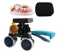 Lenti D'Ingrandimento Binoculari Chirurgiche Dentali, Lente D'Ingrandimento 2,5X/3,5X Con Luce Stereo Da 5 W, Distanza Di Lavoro: 320-420 Mm, Luminosità Regolabile Su 4 Livelli,Blue-2.5X