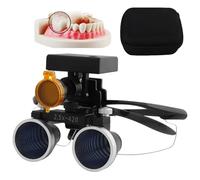 Lenti D'Ingrandimento Binoculari Chirurgiche Dentali, Lente D'Ingrandimento 2,5X/3,5X Con Luce Stereo Da 5 W, Distanza Di Lavoro: 320-420 Mm, Luminosità Regolabile Su 4 Livelli,Black-2.5X