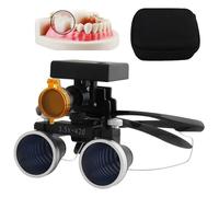 Lenti D'Ingrandimento Binoculari Chirurgiche Dentali, Lente D'Ingrandimento 2,5X/3,5X Con Luce Stereo Da 5 W, Distanza Di Lavoro: 320-420 Mm, Luminosità Regolabile Su 4 Livelli,Silver-3.5X