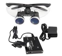 Lenti D'Ingrandimento Binoculari Chirurgiche + Faro A Led Da 5 W, Dental Magnifying Glasses, Lente D'Ingrandimento Dentale Ultraleggera Portatile 2,5X / 3,5X Per Dentisti Professionisti,Black-2.5X