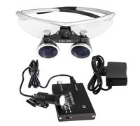 Lenti D'Ingrandimento Binoculari Chirurgiche + Faro A Led Da 5 W, Dental Magnifying Glasses, Lente D'Ingrandimento Dentale Ultraleggera Portatile 2,5X / 3,5X Per Dentisti Professionisti,Silver-3.5X