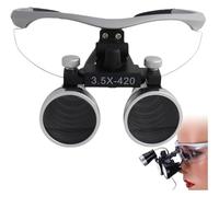Lenti d'ingrandimento binoculari dentali portatili, 2,5 volte: profondità di campo 90 mm, di vista 100 mm/3. di 80 mm, di 60 mm(Silver,3.5)