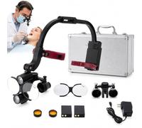 Lenti D'ingrandimento Dentali Con Luce, Lente Binoculare Dentale 2.5X/3.5X 420mm Con Luce LED Frontale, Batterie Ricaricabili, Occhiali Regolabili Da Indossare Sulla Testa Per Dentisti(2.5X)