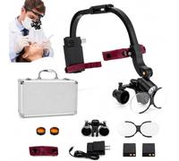Lenti D'ingrandimento Dentali Da Indossare Sulla Testa Con Lampada Frontale A LED, Lente Binoculare 2.5X/3.5X Da 420mm, Occhiali Con Lampada Frontale Ricaricabile, Vestibilità Ergonomica(3.5X)