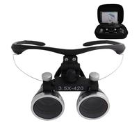 Lenti d'ingrandimento dentali, lente d'ingrandimento portatile - Distanza di lavoro: 440-540 mm/320-420 mm, for odontoiatria, gioielleria o hobby(Black,3.5)