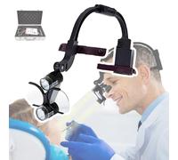 Lenti D'ingrandimento Orali Dentali, Ingrandimento 2,5x/3,5x Opzionale, Distanza Di Lavoro 320-420 Mm, Con Lampada Frontale a LED, Doppia Batteria Ricaricabile, Visione Chiara,2.5x