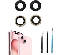 Lenti Sostitutive Fotocamera per iPhone 15, Vetro Posteriore Sostitutivo con Adesivo Incluso, Proteggi da Graffi e Impermeabile, con Kit Riparazione Professionale