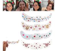 Lentiggini festivi, tatuaggi per il viso con lentiggini finte, decorazioni temporanee per feste, simpatici accessori per festival musicali (4 pezzi, 4 pezzi)