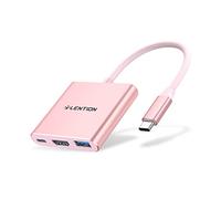 LENTION 3-in-1 Hub USB C con 4K HDMI, USB 3.0, PD 100W Carica, Adattatore per 2025-2016 MacBook Pro, Nuovo Mac Air, iPhone 17 Plus Pro Max, Surface Pro 9, Chromebook (C14, Oro Rosa)