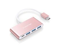 LENTION 4-in-1 Hub USB C con 3 USB 3.0, Ricarica Rapida PD 100W, Adattatore per MacBook Pro 2026-2016, Mac Air, iPad Pro, MacBook Neo, Surface, iPhone 17 Plus Pro Max (C13se, Oro Rosa)