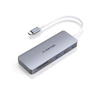 LENTION 5-in-1 Hub USB C con 3 USB 3.0, Lettore di Schede SD/Micro SD, Adattatore per 2023-2016 MacBook Pro M2 M1, Mac Air, iPad Pro Air, iPhone 15 Plus Pro Max, Surface Pro 9 (C15, Grigio Spazio)