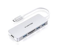 LENTION 6-in-1 Hub USB C a HDMI 4K, 3 USB 3.0, Lettore di Schede SD/Micro SD, Adattatore per 2024-2016 MacBook Pro, Nuovo Mac Air, iPhone 15 Plus PRO Max, Surface PRO 9 (C18, Argento)